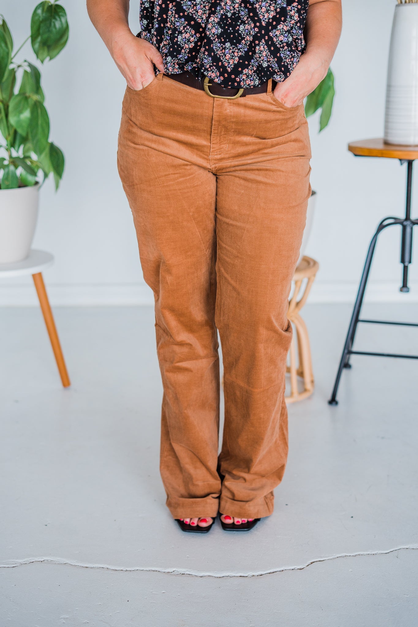 Golden Corduroy Tyler Pants - Whiskey Skies - UNIQUE VINTAGE