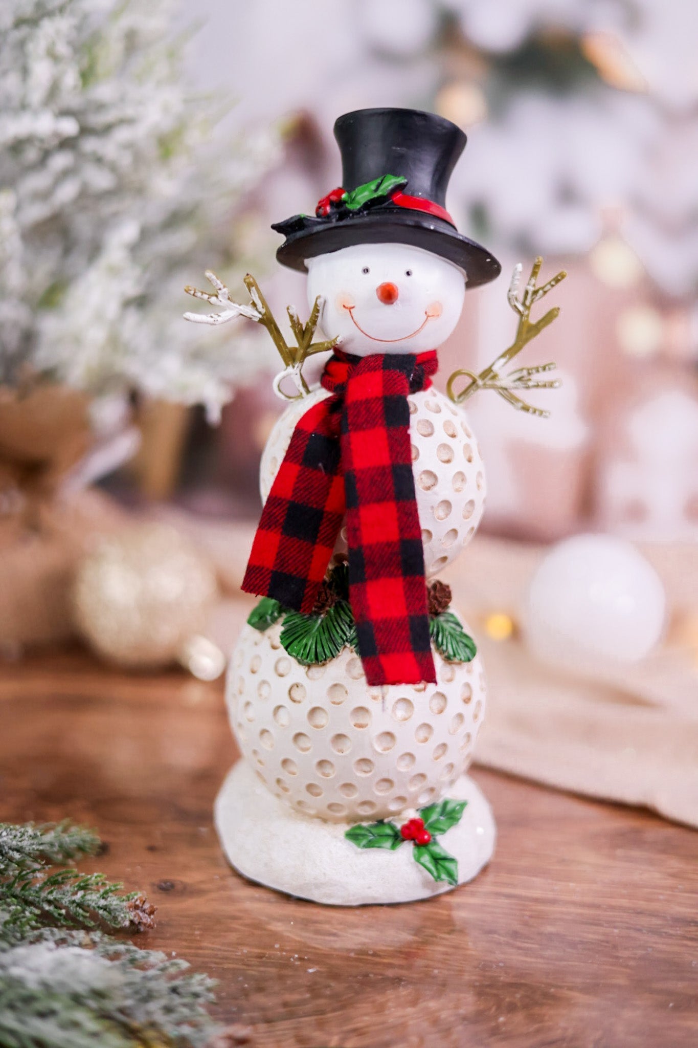 Golf Ball Themed Christmas Snowman Decoration - Whiskey Skies - FRANS KOPPERS IMPORTS