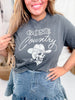 "Gone Country" Skull & Cowboy Hat Midi Graphic T-Shirt - Whiskey Skies - STATED BRANDS