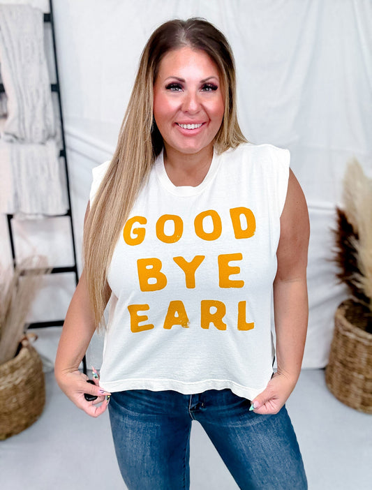 Good Bye Earl Graphic Midi Muscle Sleeve T-Shirt - Whiskey Skies - POPPY & PINE