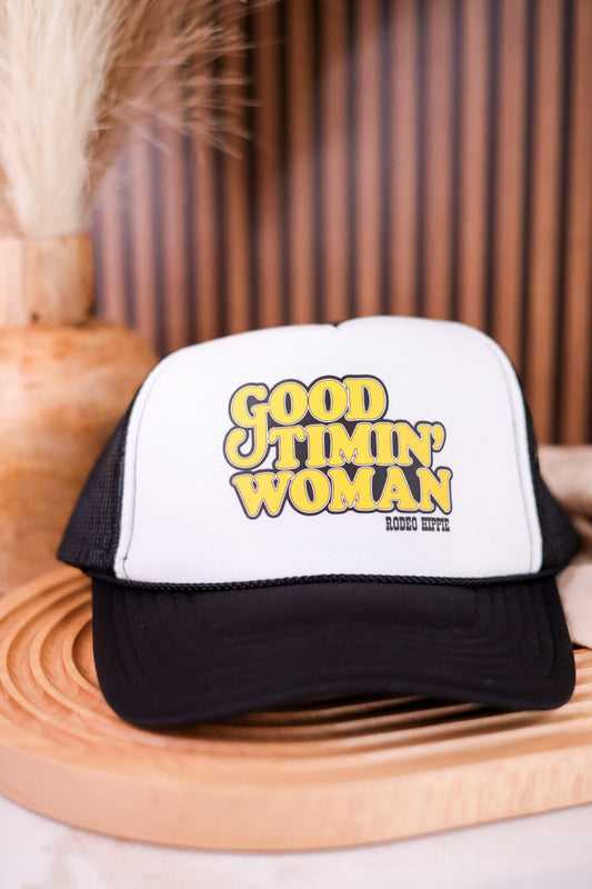 Good Timin' Woman Foam Front Trucker Hat - Whiskey Skies - RODEO HIPPIE