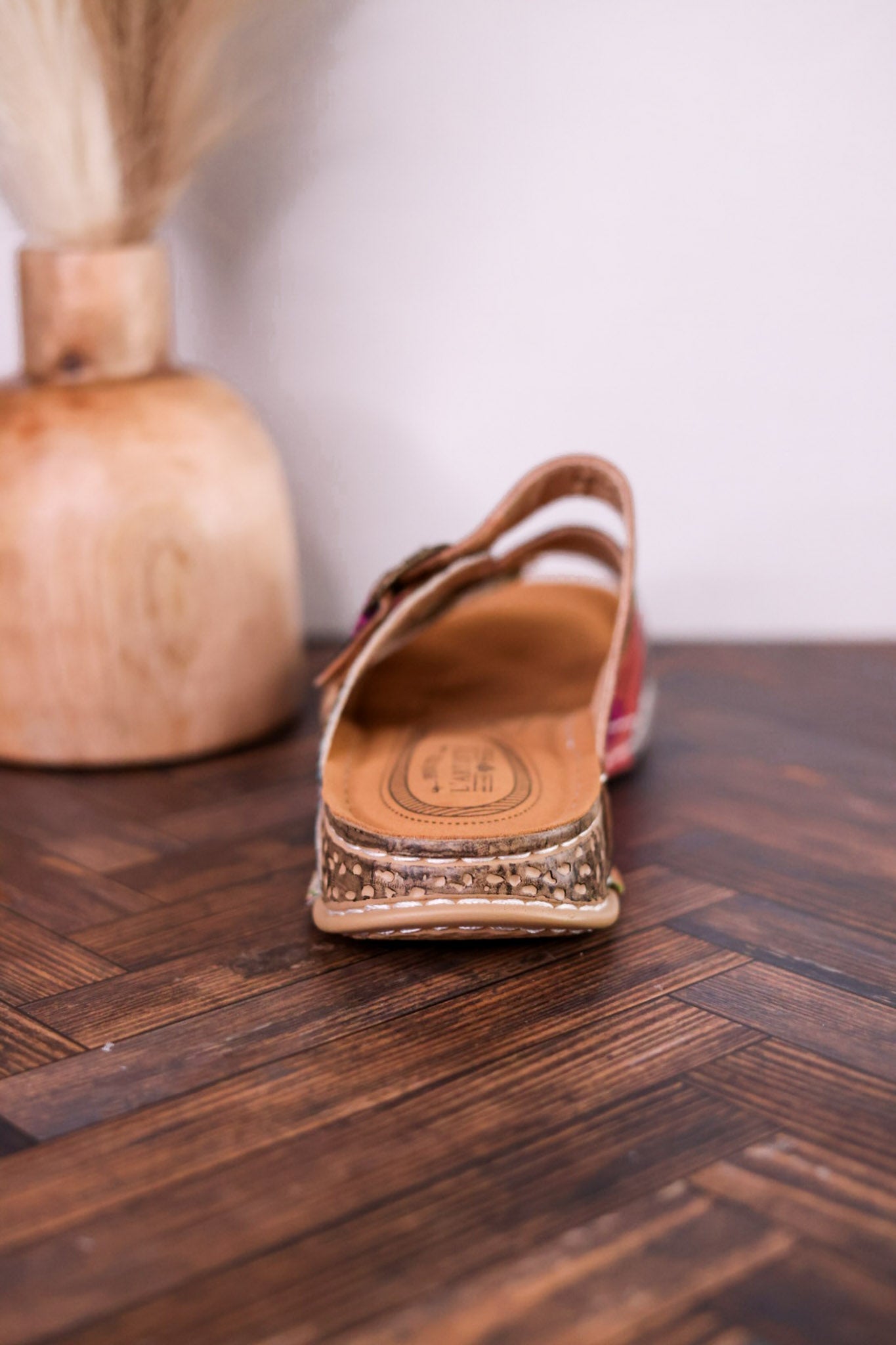 Gotta Have It Multicolored Embossed Leather Sandals - Whiskey Skies - SPRING FOOTWEAR