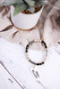 Grace Gold Stripe Stretch Bracelet Black and White - Whiskey Skies - INK+ALLOY