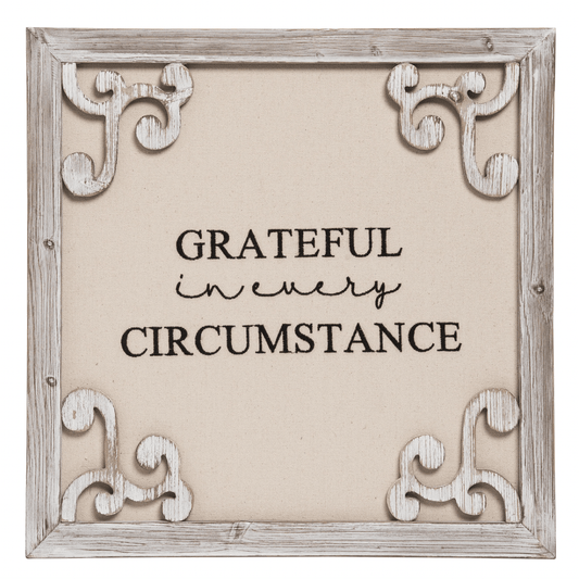 Grateful In Every Circumstance Framed Wall Sign - Whiskey Skies - TRANSPAC