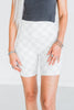 Gray and White Checkered Biker Shorts - Whiskey Skies - JESS LEA