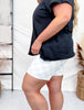 Gray and White Checkered Biker Shorts - Whiskey Skies - JESS LEA