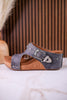 Gray "Dolly" Wedges With Rhinestone Accents - Whiskey Skies - VERY G