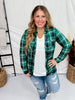 Green and Black Plaid Button Down with Rolled Sleeves - Whiskey Skies - DNA COUTURE