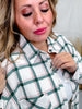 Green and Pink Plaid Button Down Flannel - Whiskey Skies - ANDREE BY UNIT