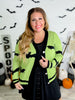 Green Bats Button Front Cardigan FINAL SALE - Whiskey Skies - MISS SPARKLING