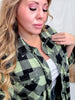 Green & Black Plaid Flannel With Raw Edge Hems - Whiskey Skies - SEW IN LOVE