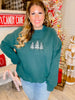 Green Christmas Tree Embroidered Sweatshirt - Whiskey Skies - SUNKISSED COCONUT