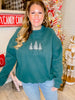 Green Christmas Tree Embroidered Sweatshirt - Whiskey Skies - SUNKISSED COCONUT