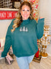 Green Christmas Tree Embroidered Sweatshirt - Whiskey Skies - SUNKISSED COCONUT