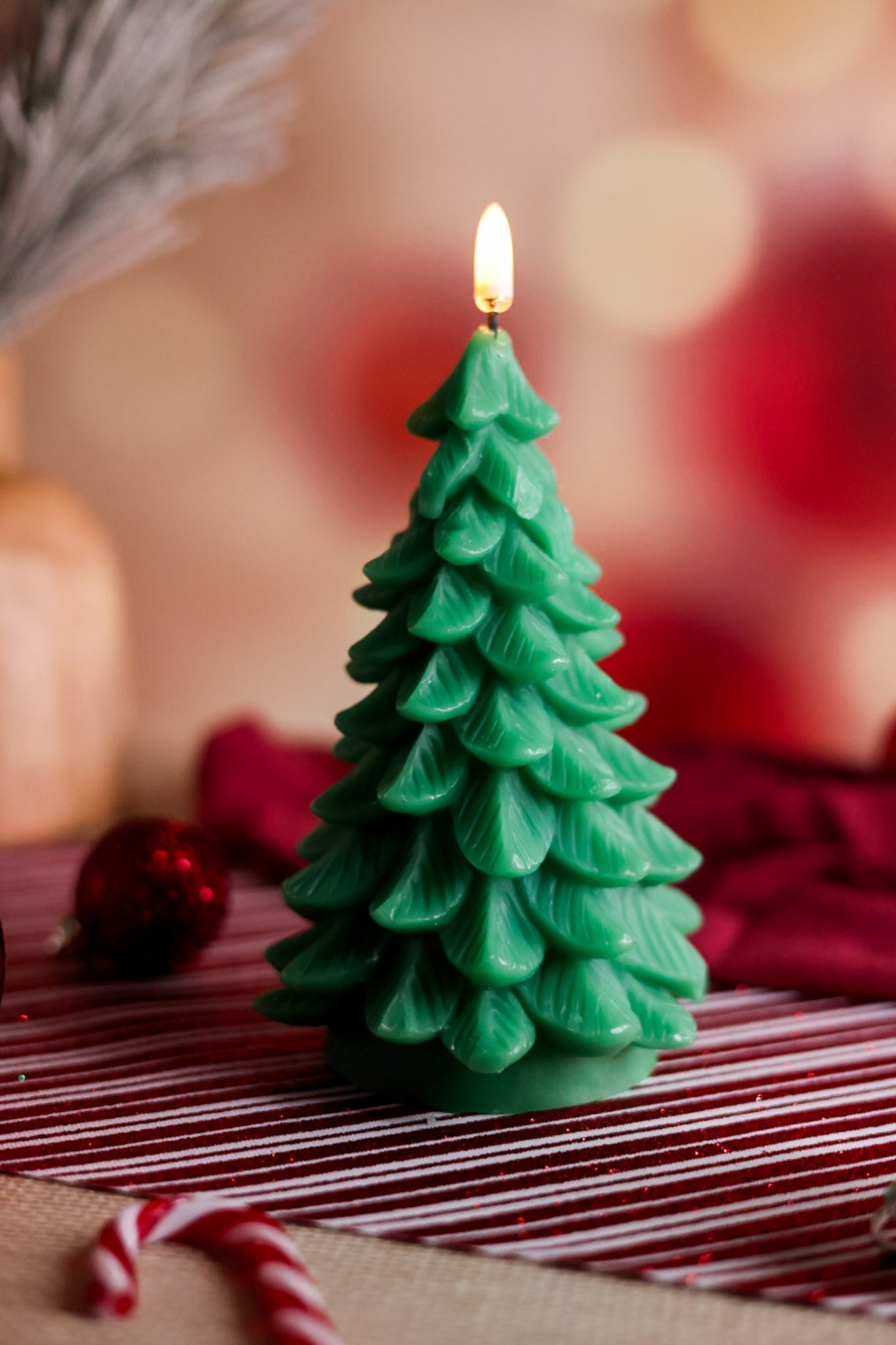 Green Light Up Christmas Tree Candle - Whiskey Skies - RAZ IMPORTS