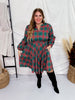 Green Plaid Long Sleeve Dress - Whiskey Skies - SHE + SKY