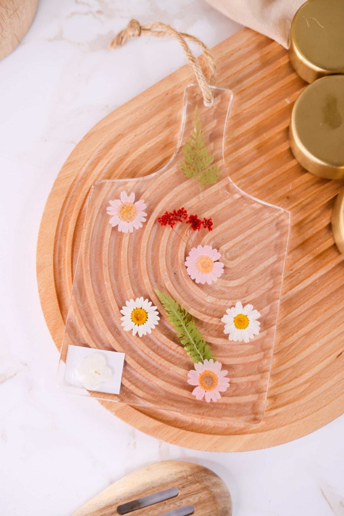 Green Pressed Flower Board - Whiskey Skies - MUD PIE
