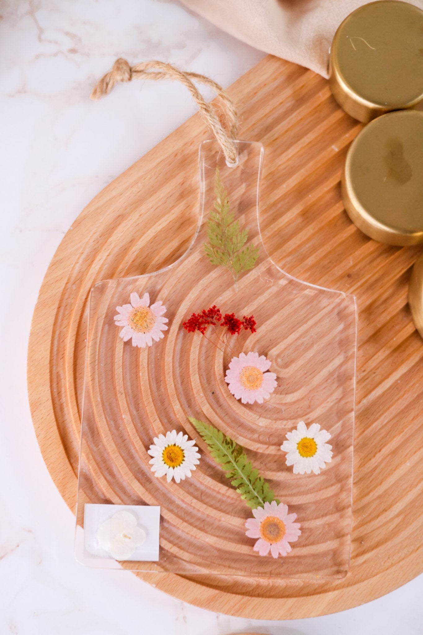 Green Pressed Flower Board - Whiskey Skies - MUD PIE