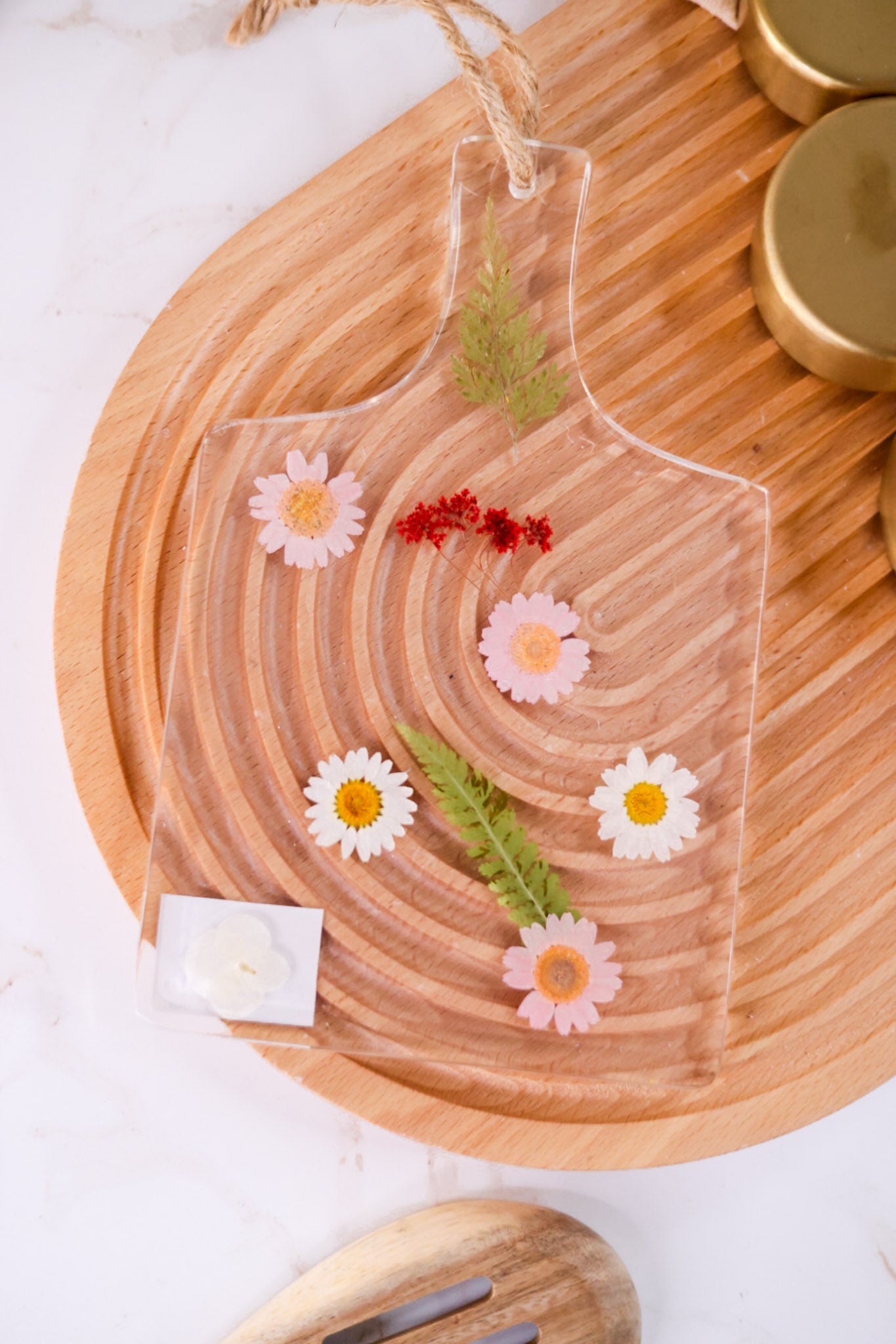 Green Pressed Flower Board - Whiskey Skies - MUD PIE
