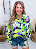 Green & Purple Floral Print Button Down Top - Whiskey Skies - DAVI & DANI