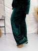 Green Velvet Straight - Leg Pants - Whiskey Skies - SOUTHERN GRACE