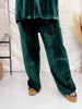 Green Velvet Straight - Leg Pants - Whiskey Skies - SOUTHERN GRACE