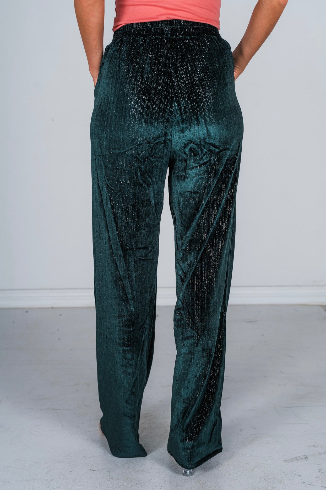 Green Velvet Straight - Leg Pants - Whiskey Skies - SOUTHERN GRACE