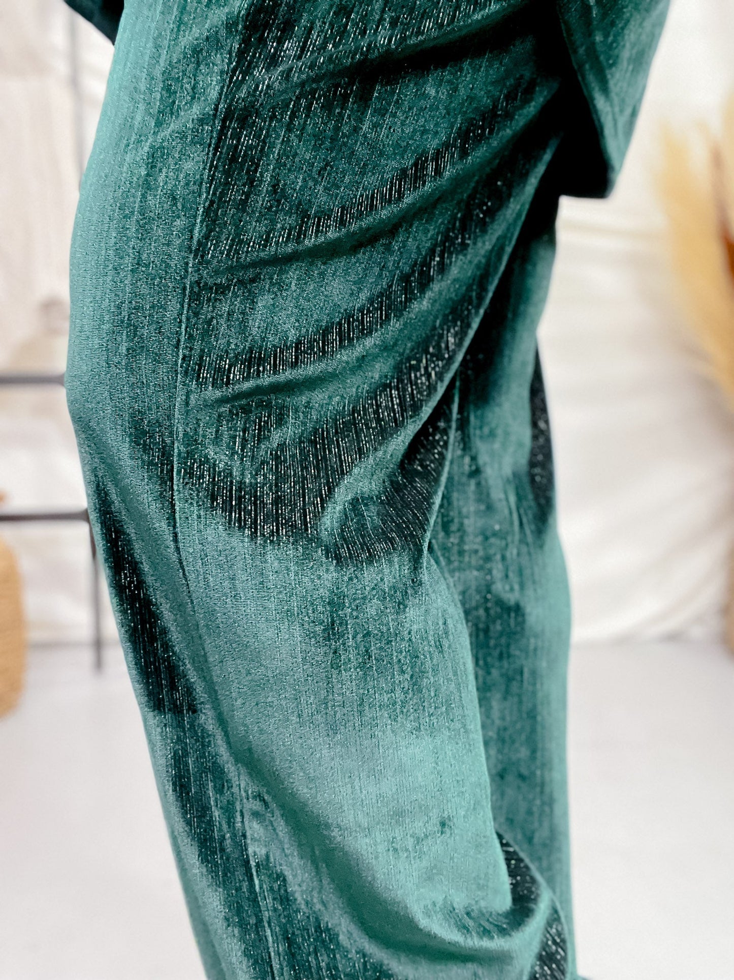 Green Velvet Straight - Leg Pants - Whiskey Skies - SOUTHERN GRACE