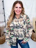 Greener Pastures Long Sleeve Button Down Western Top - Whiskey Skies - 2 FLY CO.