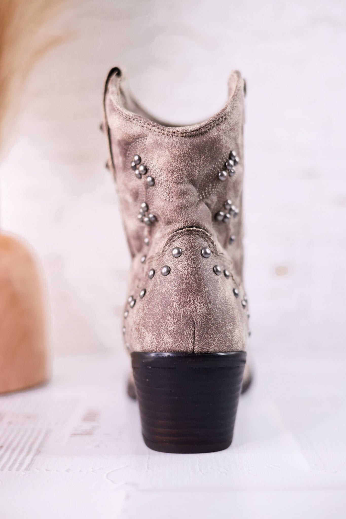 Grey Bonnie Ankle Boots - Whiskey Skies - VERY G