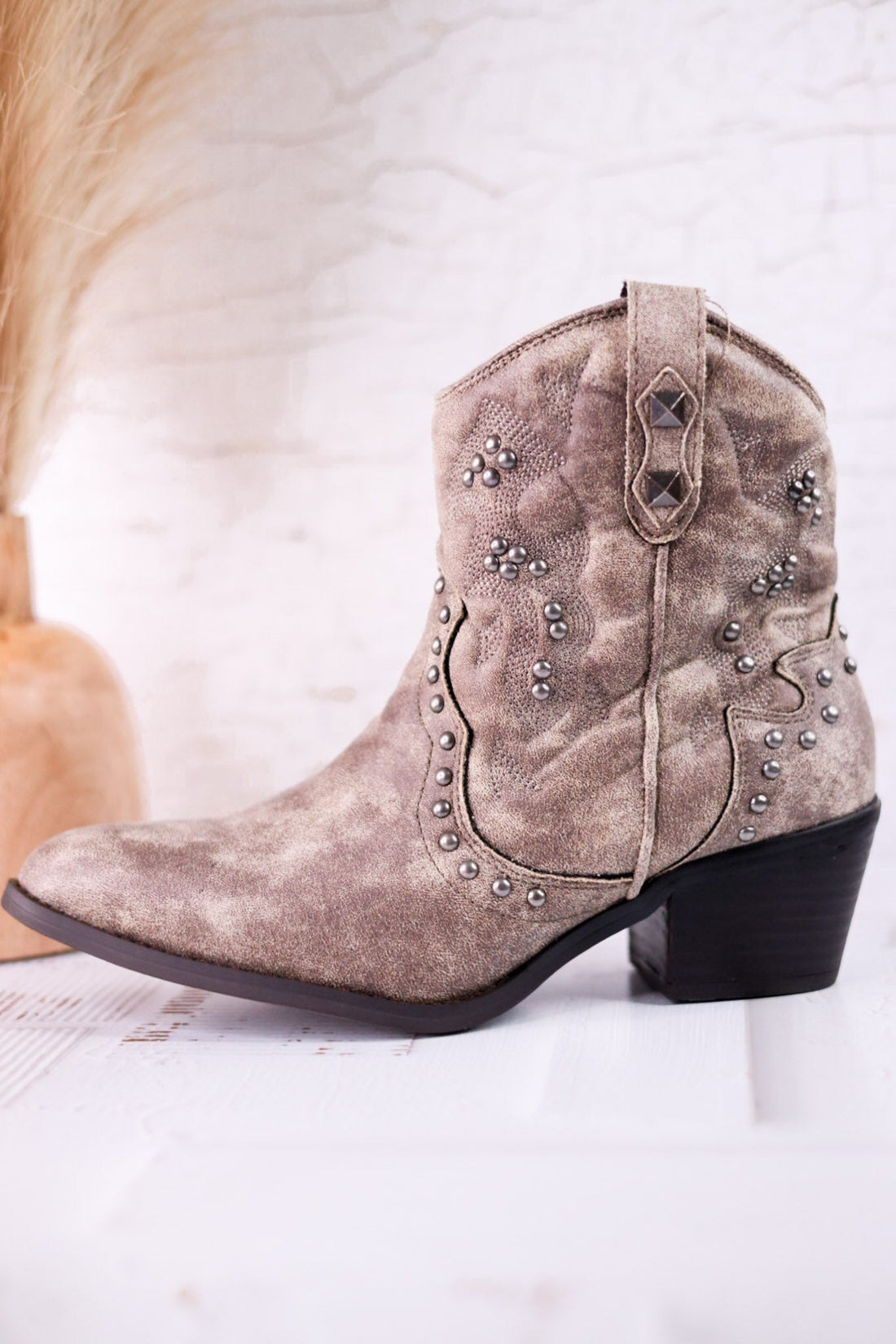 Grey Bonnie Ankle Boots - Whiskey Skies - VERY G