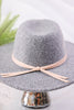 Grey Faux Felt Fedora With Band - Whiskey Skies - SAN DIEGO HAT COMPANY