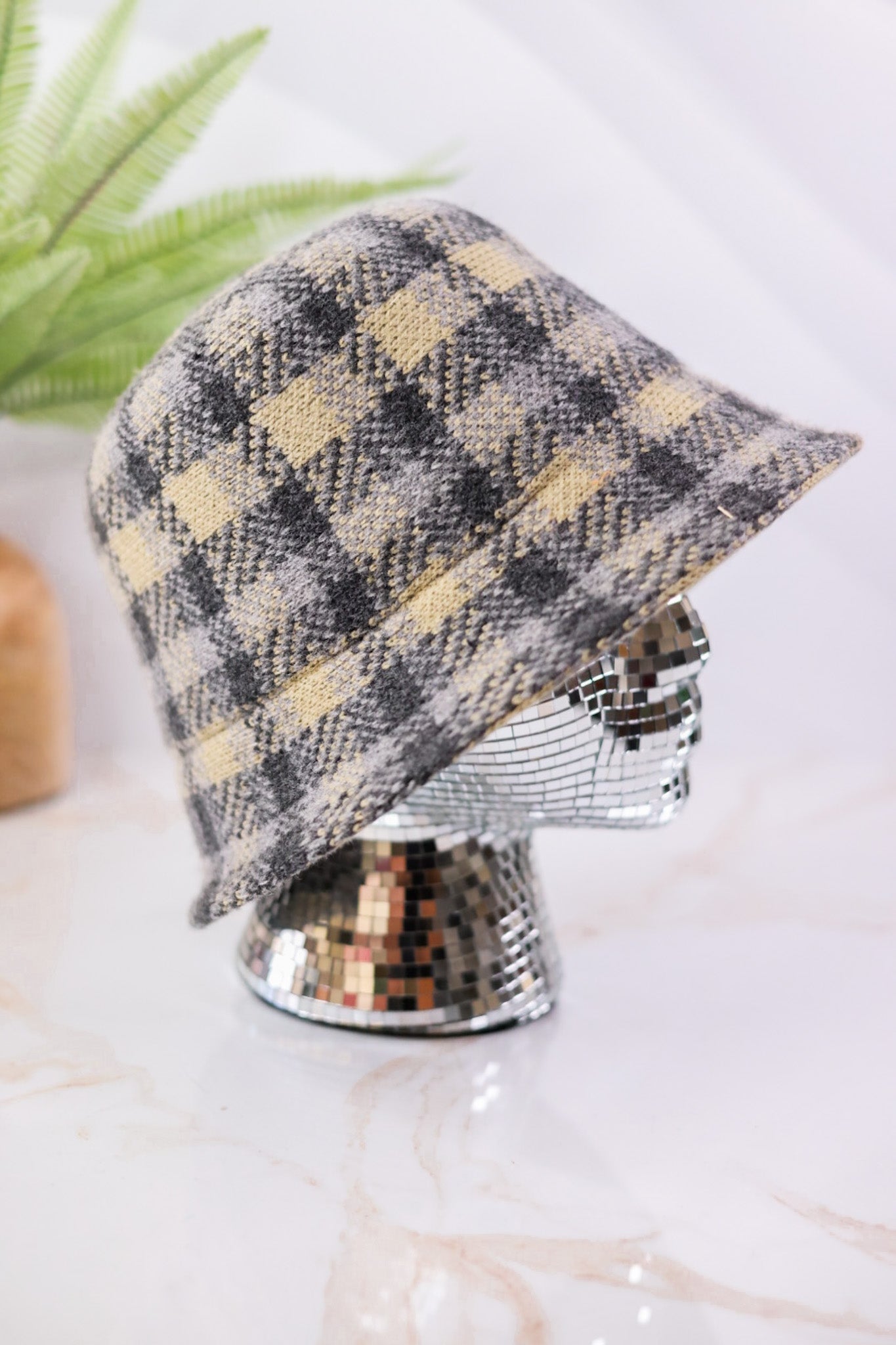 Grey Plaid Checkered Bucket Hat - Whiskey Skies - SAN DIEGO HAT COMPANY