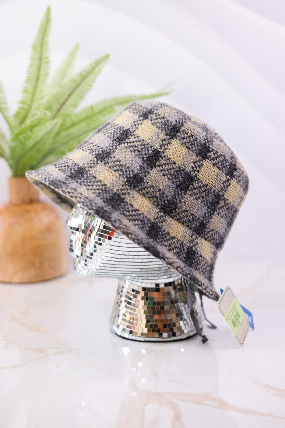 Grey Plaid Checkered Bucket Hat - Whiskey Skies - SAN DIEGO HAT COMPANY