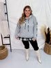 Grey Plaid Color Block Hoodie - Whiskey Skies - DAVI & DANI