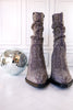 Grey Rhinestone Scrunchy Pull On Boots - Whiskey Skies - VERY G