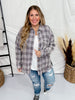 Grey Washed Plaid Button Down Shirt - Whiskey Skies - WHITE BIRCH