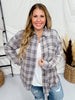 Grey Washed Plaid Button Down Shirt - Whiskey Skies - WHITE BIRCH