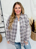 Grey Washed Plaid Button Down Shirt - Whiskey Skies - WHITE BIRCH