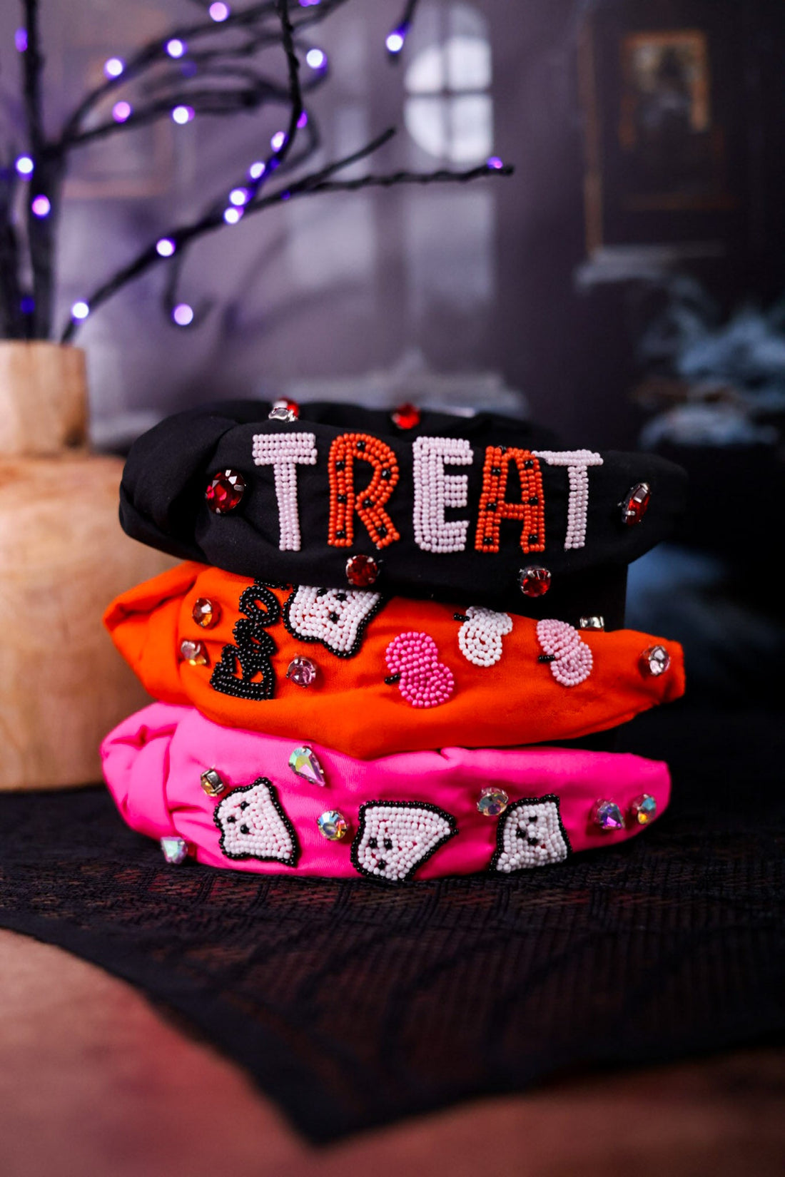 Halloween Beaded Headband (3 Colors) - Whiskey Skies - MUD PIE