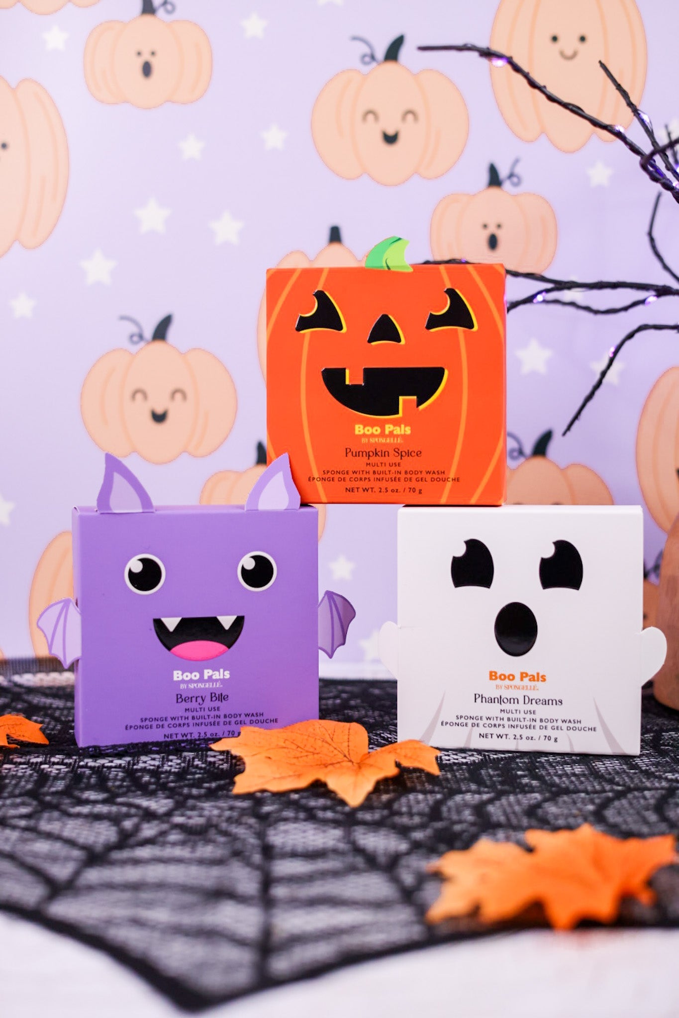 Halloween Boo Pals Body Wash Buffers (3 Scents) - Whiskey Skies - SPONGELLE