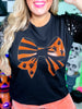 Halloween Bow Sequin Puff Sleeve Top - Whiskey Skies - SOUTHERN GRACE