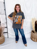 Halloween Highland Cow & Ghost Short Sleeve Graphic Tee - Whiskey Skies - GLAIME