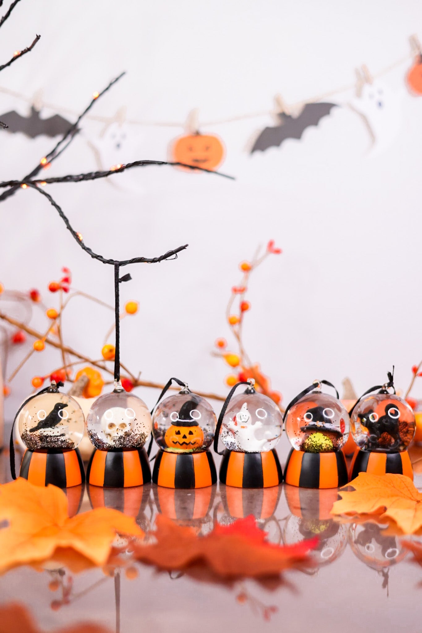 Halloween Mini Water Globe Ornaments (6 Variants) - Whiskey Skies - ONE HUNDRED 80 DEGREES