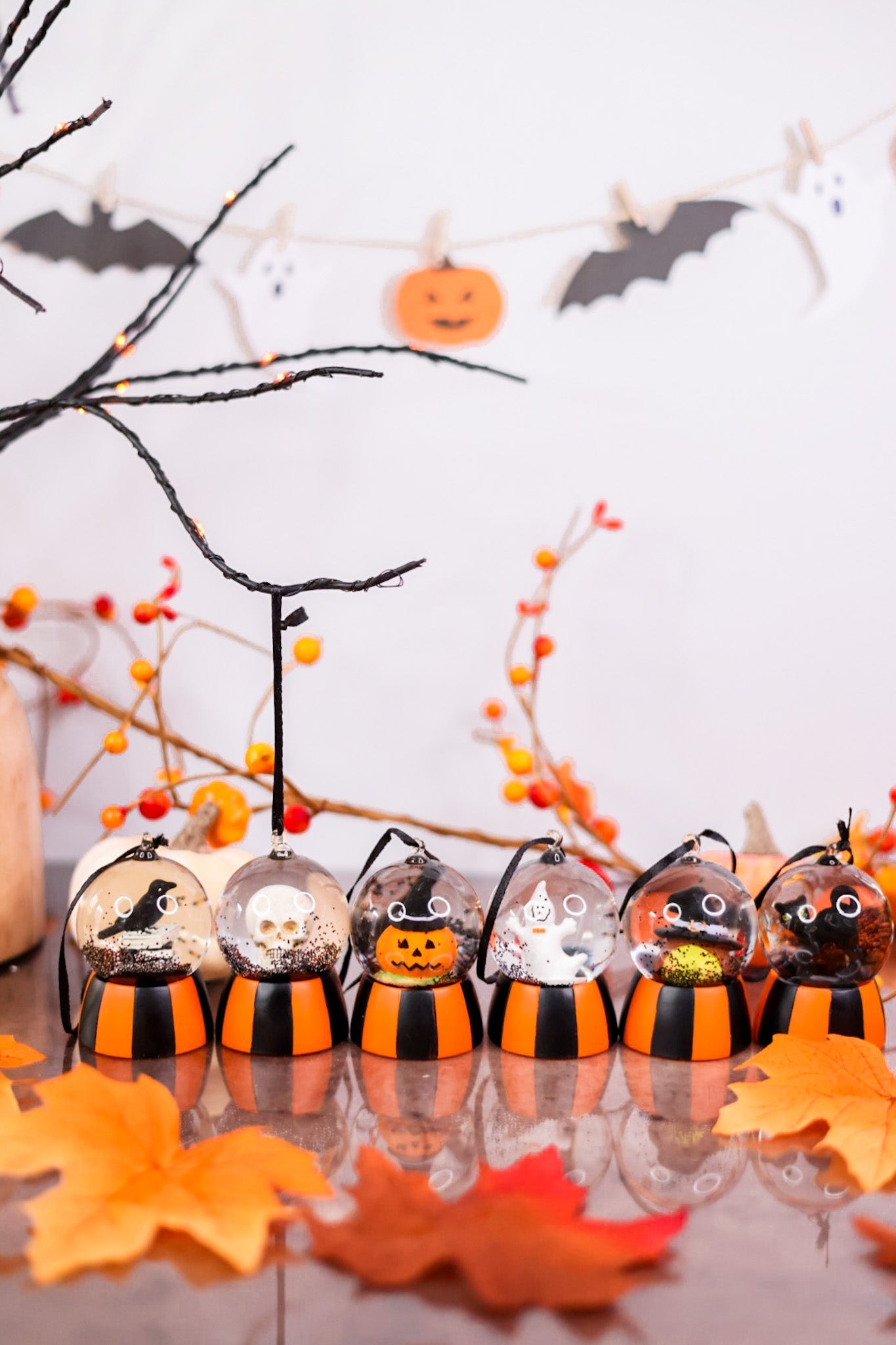 Halloween Mini Water Globe Ornaments (6 Variants) - Whiskey Skies - ONE HUNDRED 80 DEGREES