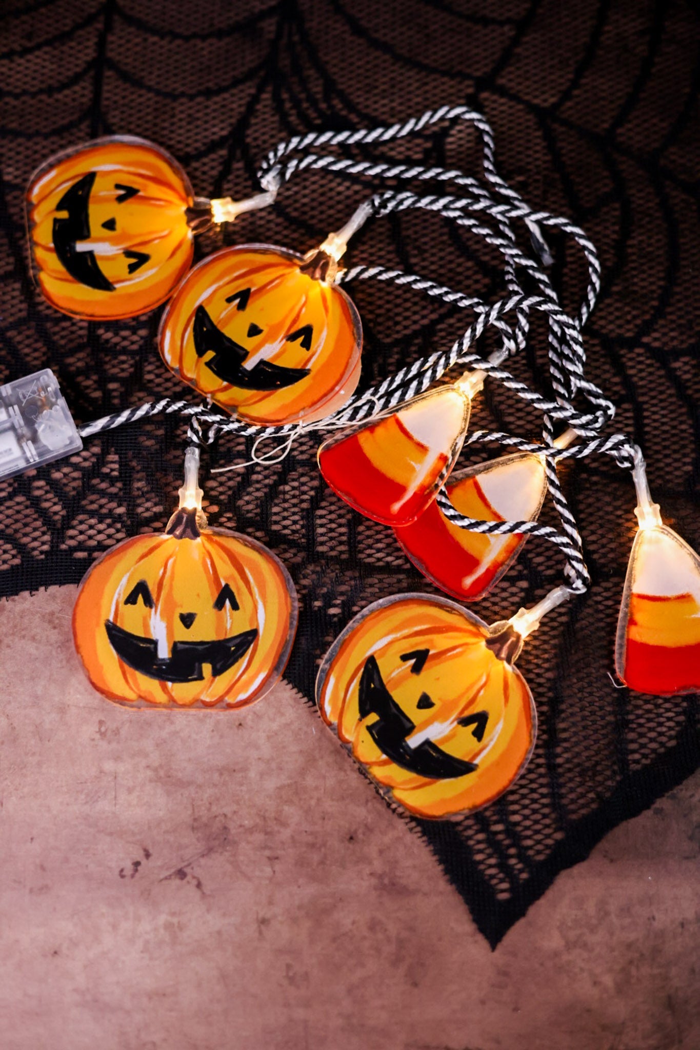 Halloween Pumpkin Light Up Garland - Whiskey Skies - MUD PIE