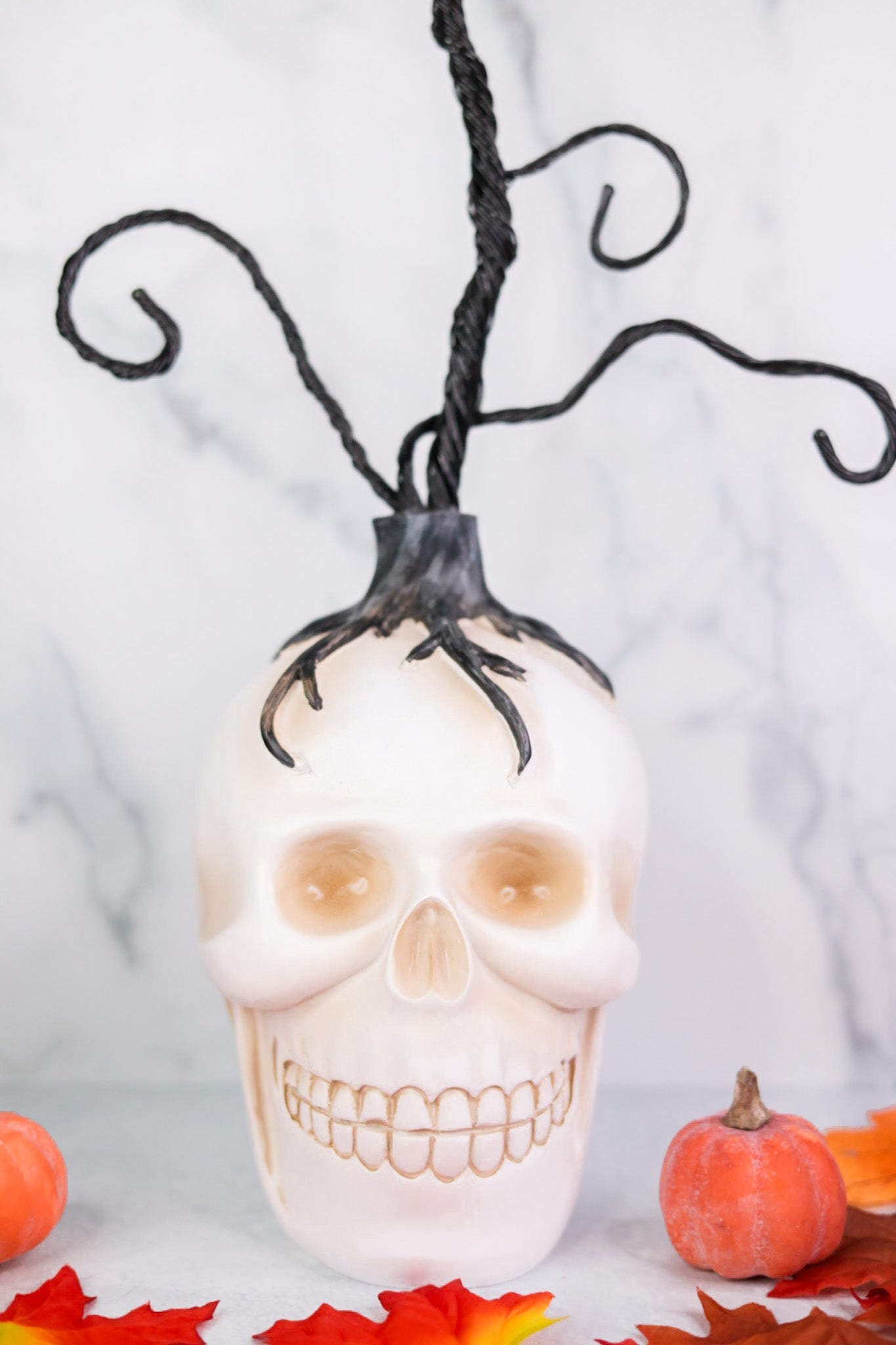 Halloween Resin Skull Tree Display - Whiskey Skies - K&K INTERIORS