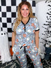Halloween Skateboard Short Sleeve Top & Jogger Bottoms PJ Set - Whiskey Skies - SHIRLEY & STONE