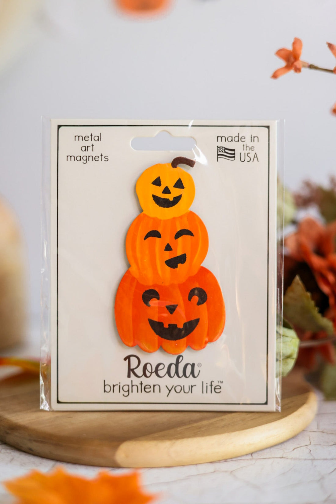 Halloween Stacked Pumpkins Magnet - Whiskey Skies - ROEDA STUDIO