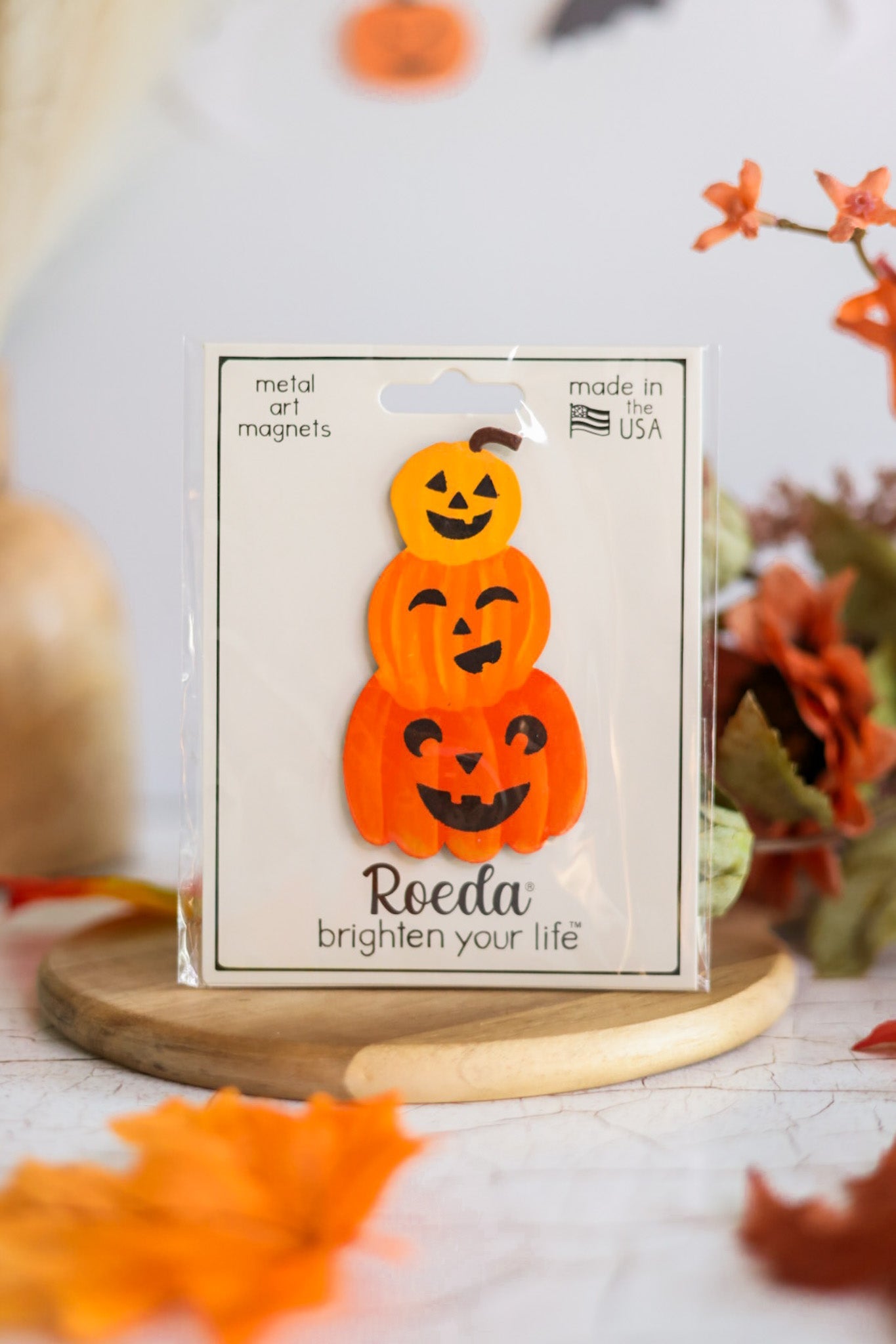 Halloween Stacked Pumpkins Magnet - Whiskey Skies - ROEDA STUDIO